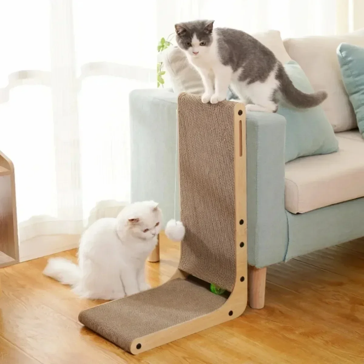 L-shaped Pet Cat Scratching Board Wear-resistant Scratch-resistant Cat Scratch Post Kitten Scratching Furniture Protector