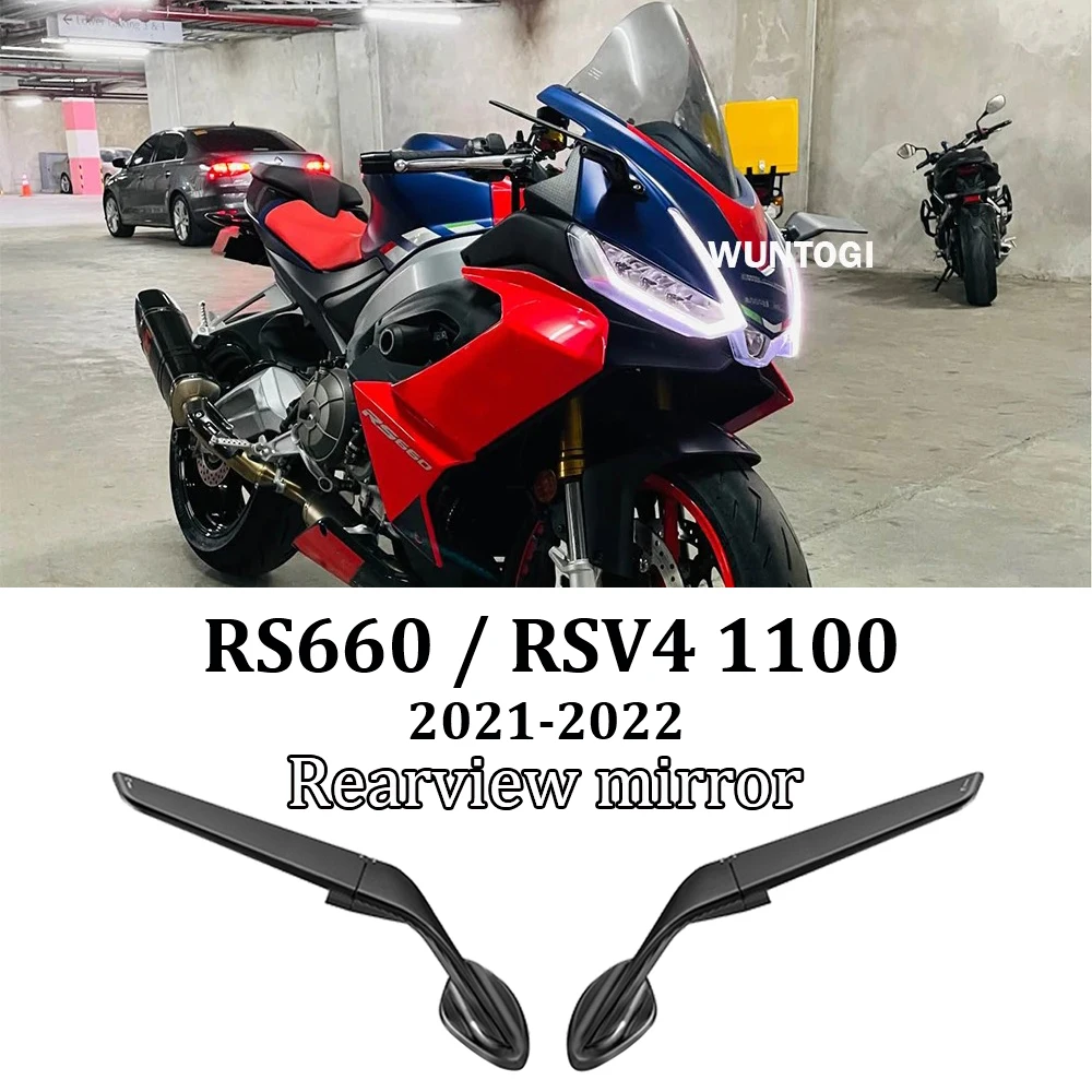 

Motorcycle Wing Mirrors Adjustable Stealth Mirrors Sports Winglets Mirror Kits For Aprilia RS660 / RSV4 1100 CNC Mirrors