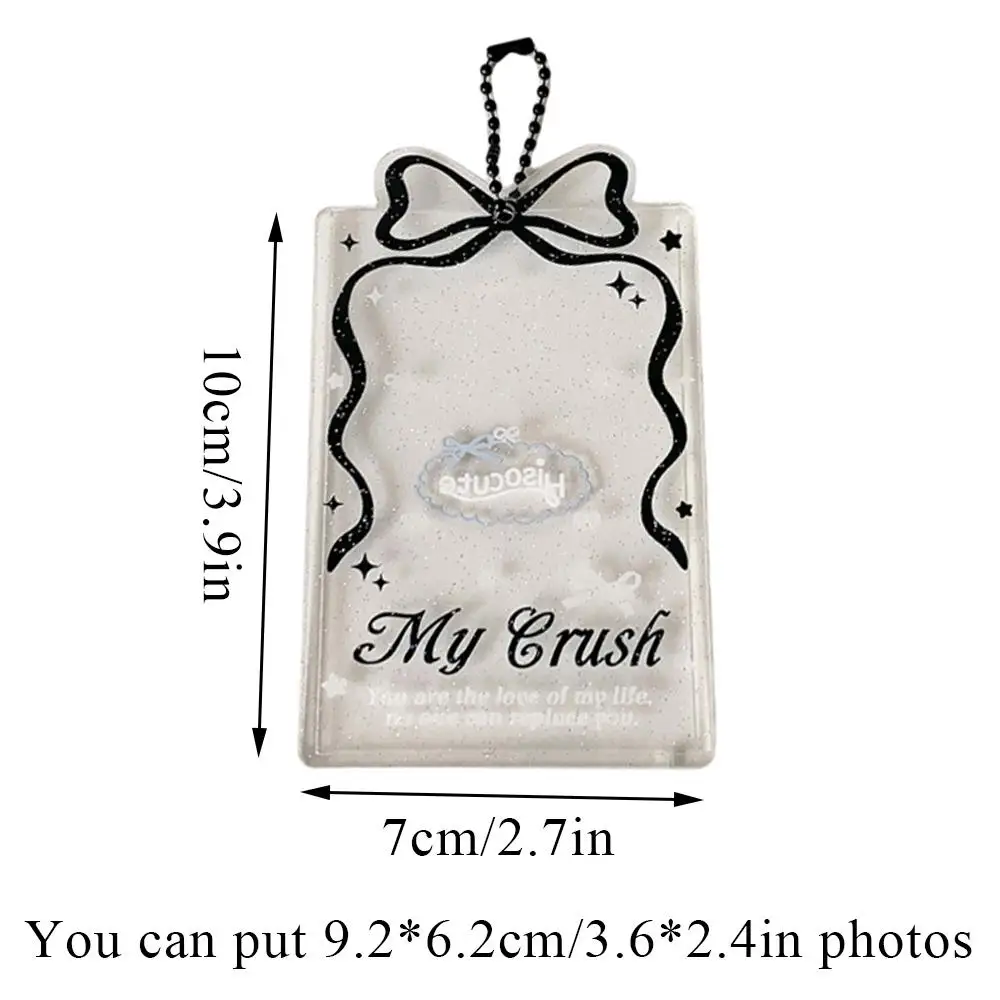 Cartoon Kpop Photocard Holder Bowknot Graffiti Idol Photocard Binder Transparent 3Inch Kpop Photo Storage Case Protection Cover