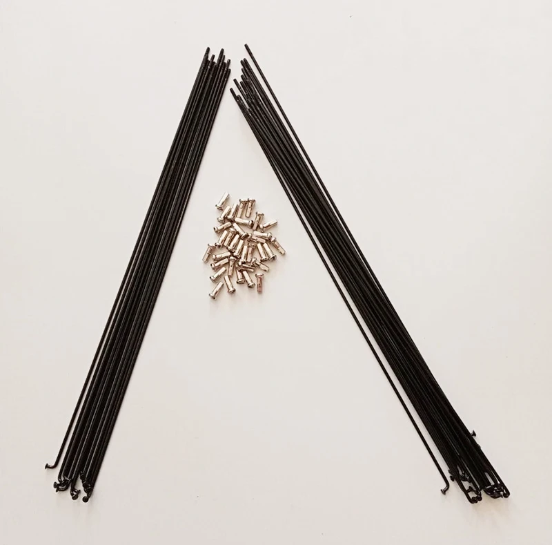 Bike Stainless Steel Spokes J Bend with Nipples 14G 304 12mm 82mm-298mm 36Pcs