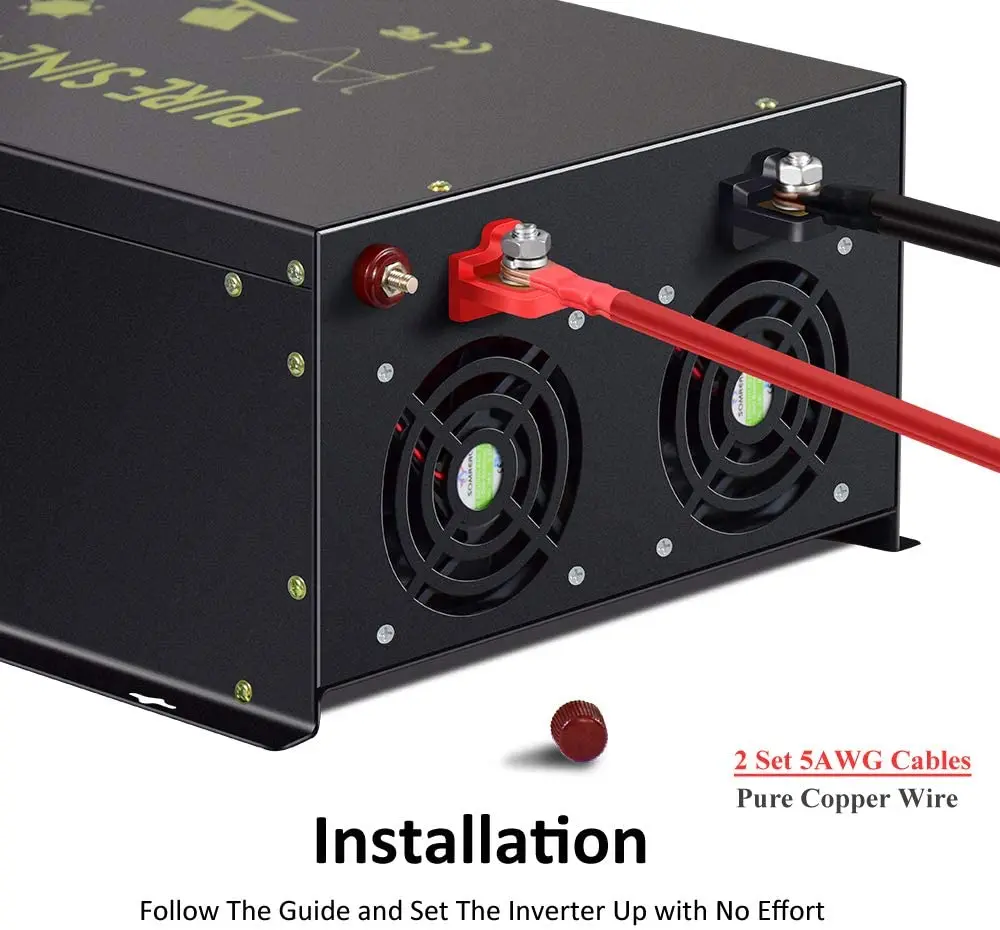 Convertitore solare a onda sinusoidale pura 12V 220V 10KW Off Grid PV 24V/36V/48V/60V/72V/96V/110V DC a 120V/230V Convertitore AC Controllo cablato - immagine 4