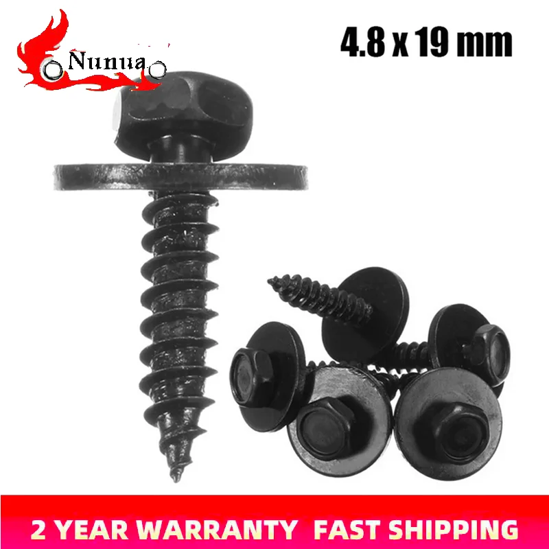

4,8x19 мм Автомобильный Самонарезающий клапан винты и шайба черные 8 мм Шестигранная головка Самонарезающий клапан Винты для BMW ремонтные винты
