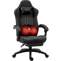 Dowinx Gaming Chair with Heated Massage Lumbar Support, Ergonomic Gaming Computer Chair with Pocket Spring Cushion and Footrest 1