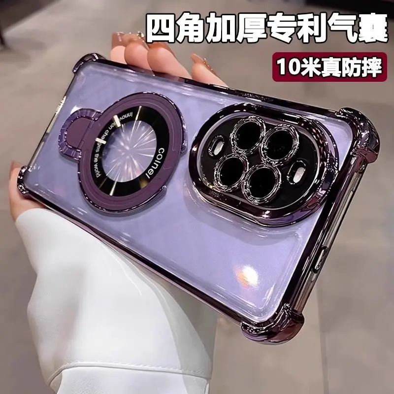 Luxury Electroplating Transparent Bracket TPU Cover