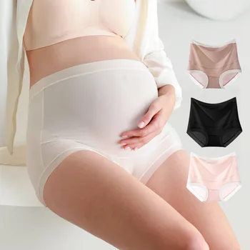 3pcs Maternity Panties Plus Size High Waist Thin Breathable Belly Pregnancy Underwear Clothes for Pregnant Women Briefs