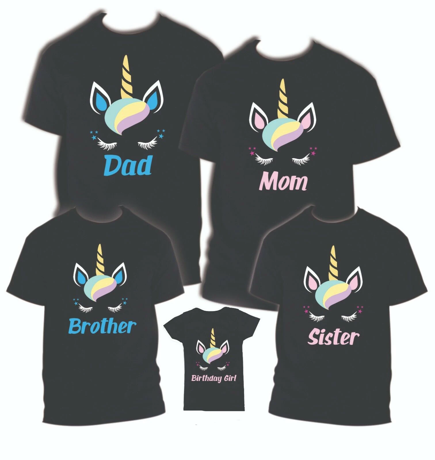 

Unicorn Birthday Matching T-Shirt Family Matching Outfits Dad Mom and Kids Big Family Suit T Shirt Gift