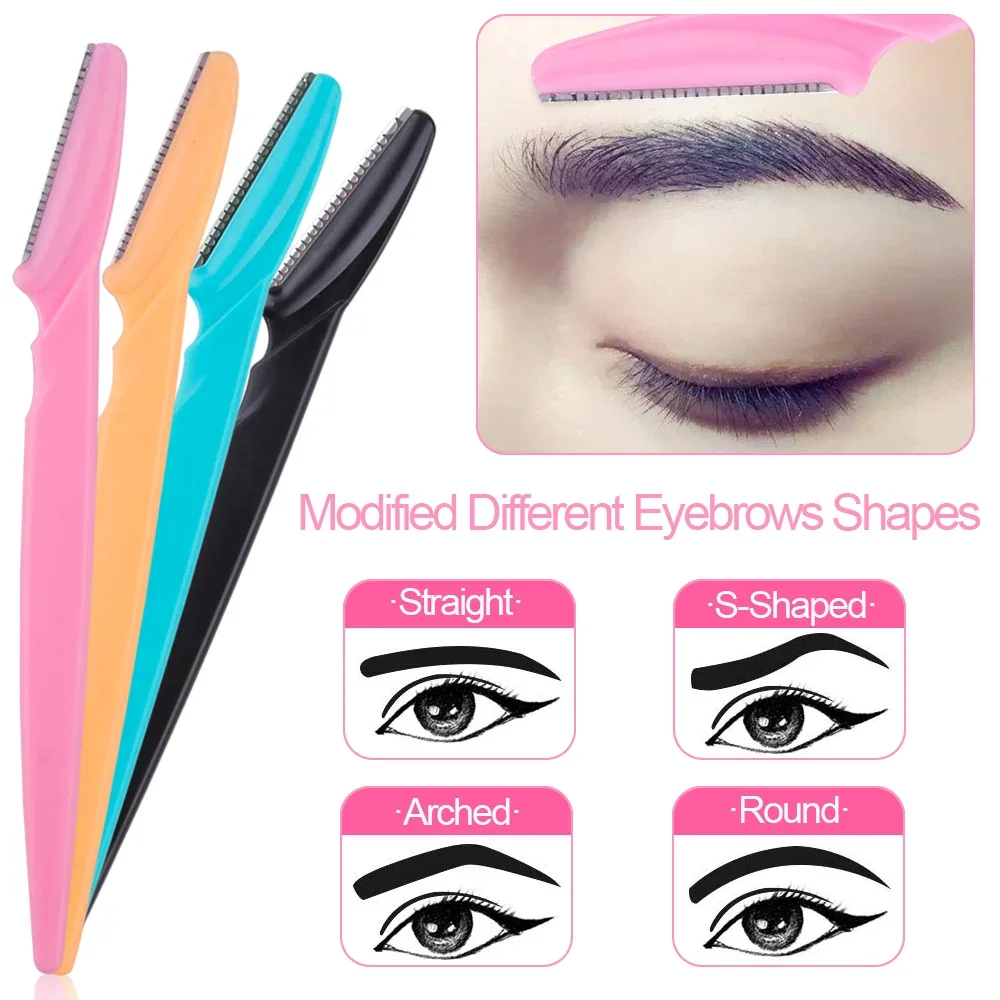 3/4/10Pcs Eyebrow Trimmer Face Blade Shaver Portable Eye Brow Epilation Hair Removal Safety Eyebrow Cutting Woman Makeup Tools 2