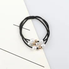  10 Colors Woman Elegant Pearl Hair Ties Beads Girls Scrunchies Rubber Bands Ponytail Holders Hair Accessories Elastic Hair Band 