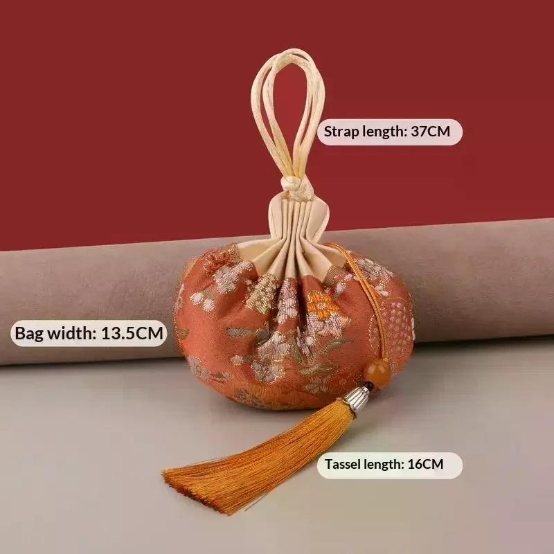다채로운 태슬 꽃무늬 끈 장식 중국풍 수납 가방 빈 향낭 파우치