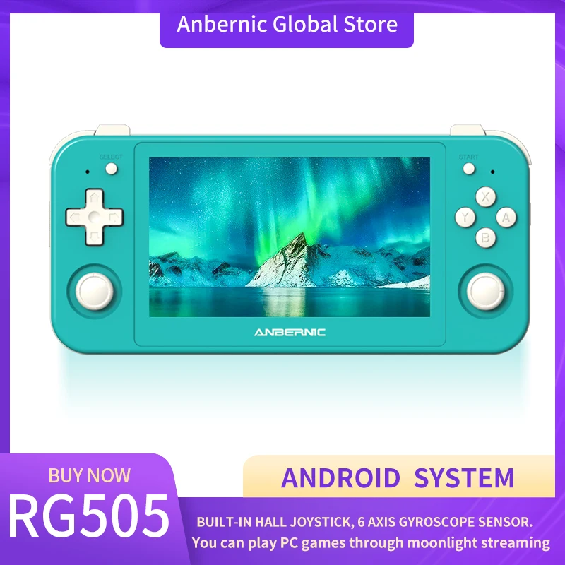 

Anbernic New RG505 4.95 inch OLED Screen Built-in Hall joystick game front-end Game Console Android 12 system Game Player
