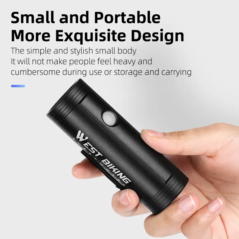 WEST BIKING Bicycle Headlights USB Rechargeable Portable Cycling Flashlight Ultralight Waterproof Lamp MTB Road Bike Front Light