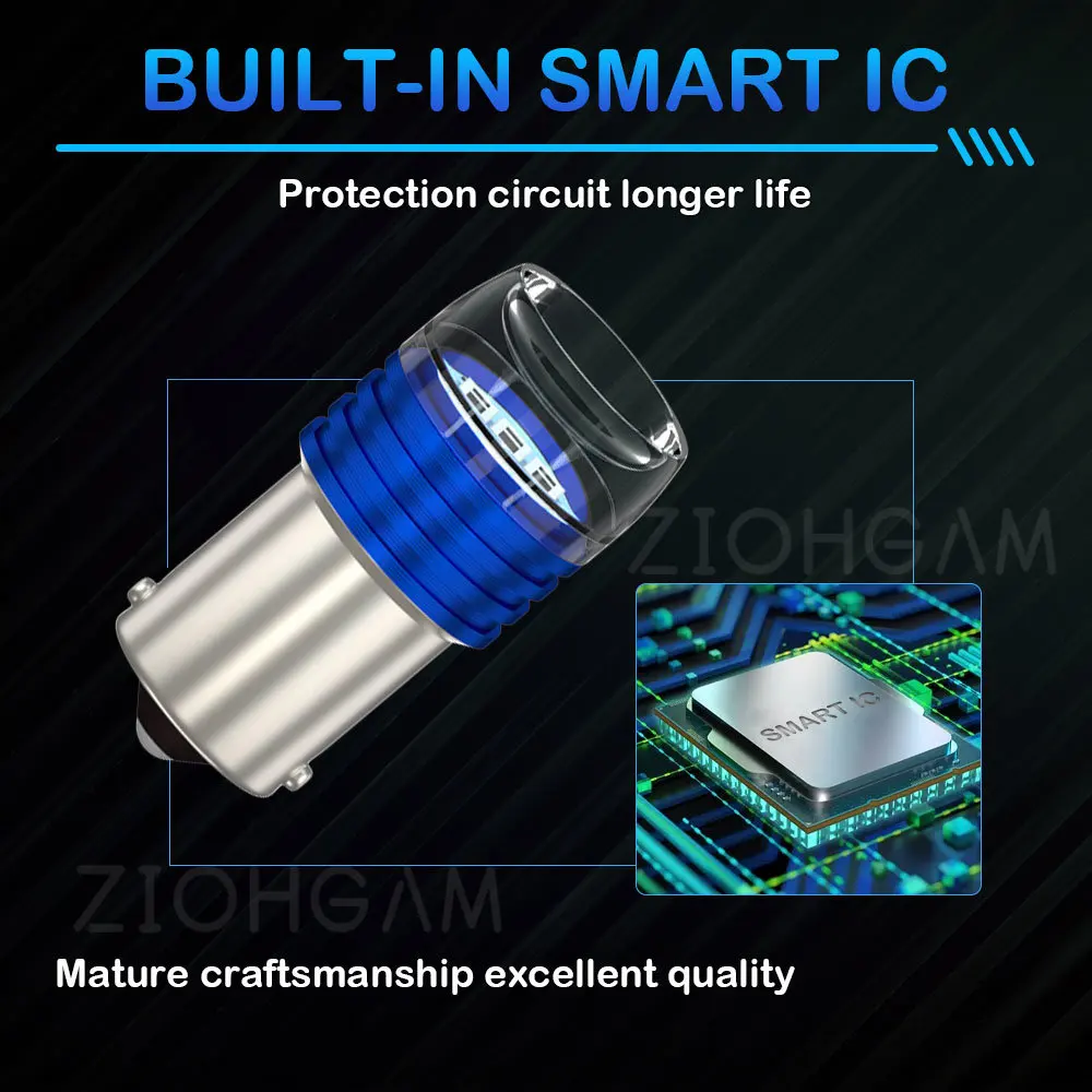 ZIOHGAM 1156 Ʈκ 1157 ÷ LED ڵ , S25 5630  극ũ  ȣ , BA15S BAY15D P21/5W P21W R5W R10W, 2 
