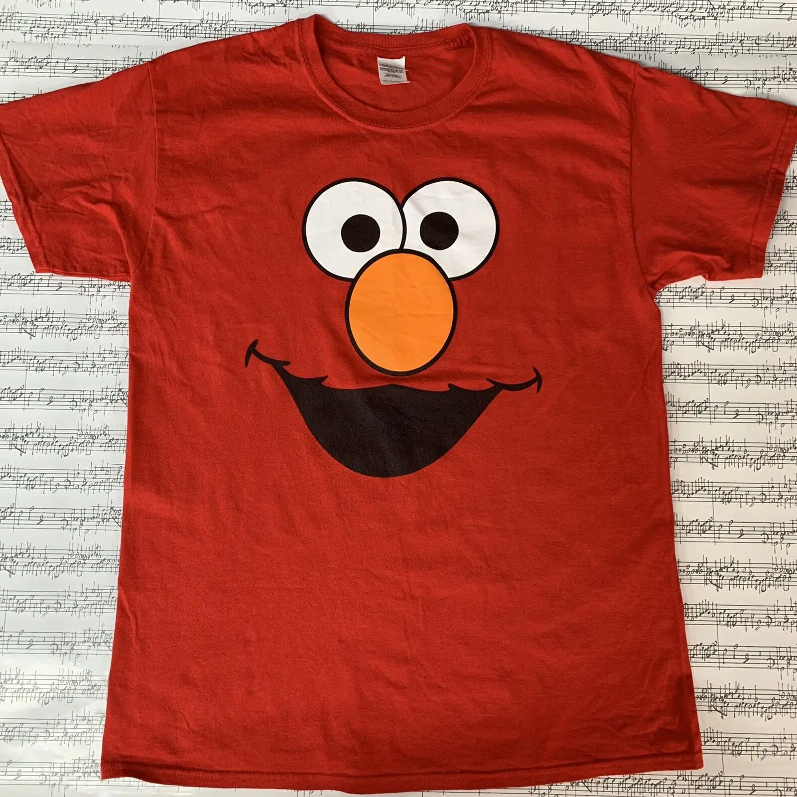 T-Shirt Elmo Rossa Taglia T-Shirt Adulto Grande Ottime Condizioni