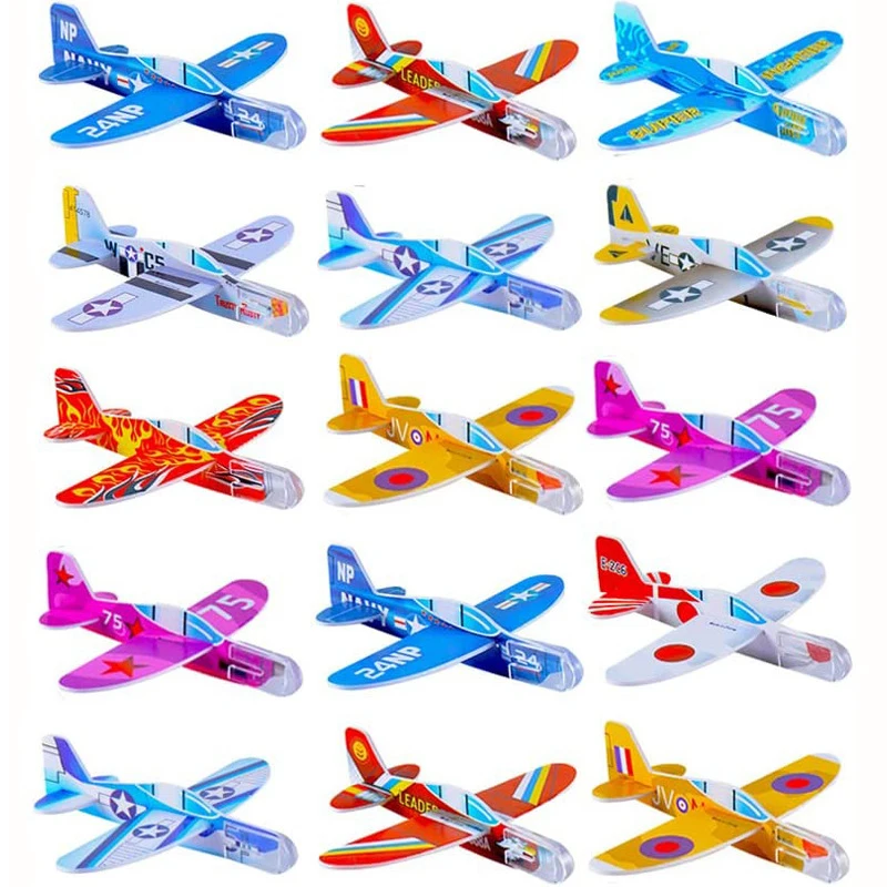 

12Pcs Mini Toy Airplanes For Children Foam Gliders Outdoor Fun Party Favors For Kids Goodie Bags Avion Polystyrène Planeur