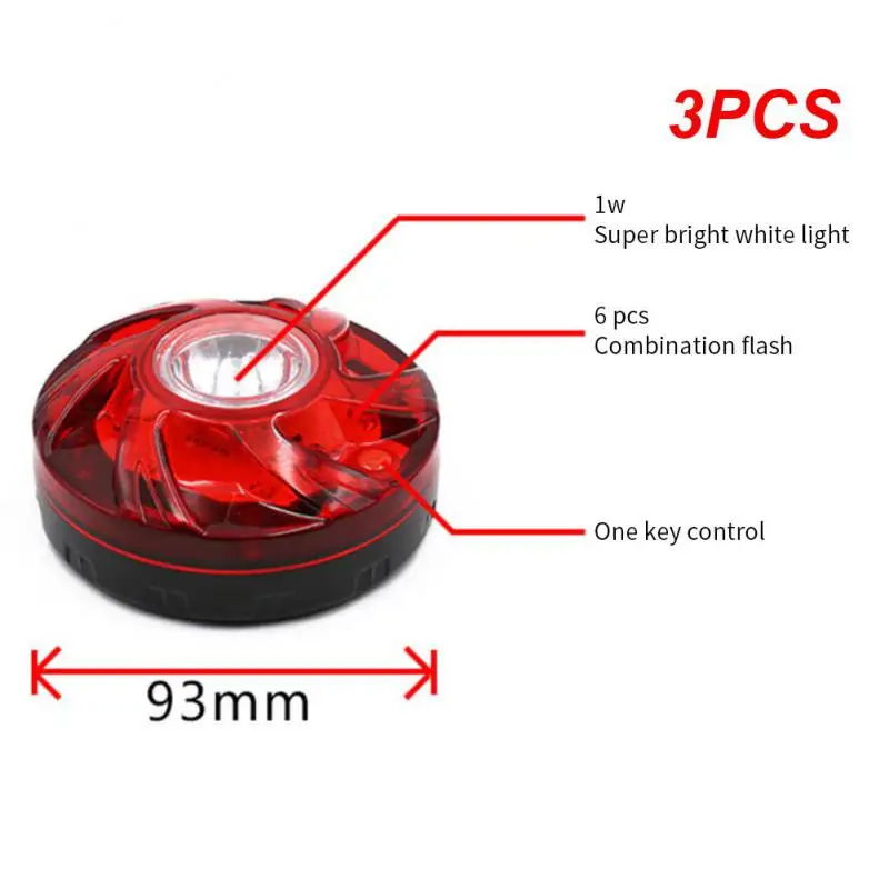 

3PCS Popular Highlight Emergency Flash Lamp 3 Aa Batteries Durable Universal Portable Practical Car Accessories Car Supplies