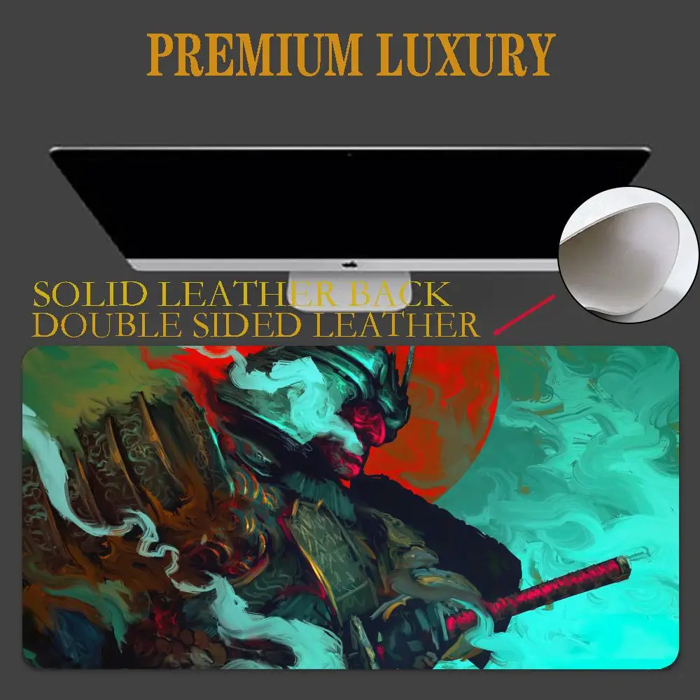 

japanese samurai devil Mouse Pad Large Size Protector Mat PU Leather Waterproof Mouse Pad Hot desk mat Gaming Mousepad PC gaming accessories Mouse pad large Accessories