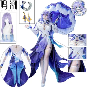 Costume Cosplay Cantarella Wuthering Waves, Set Completo con Parrucca, Ombrello, Fiore e Copricapo, Outfit Anime e Videogiochi per Donne