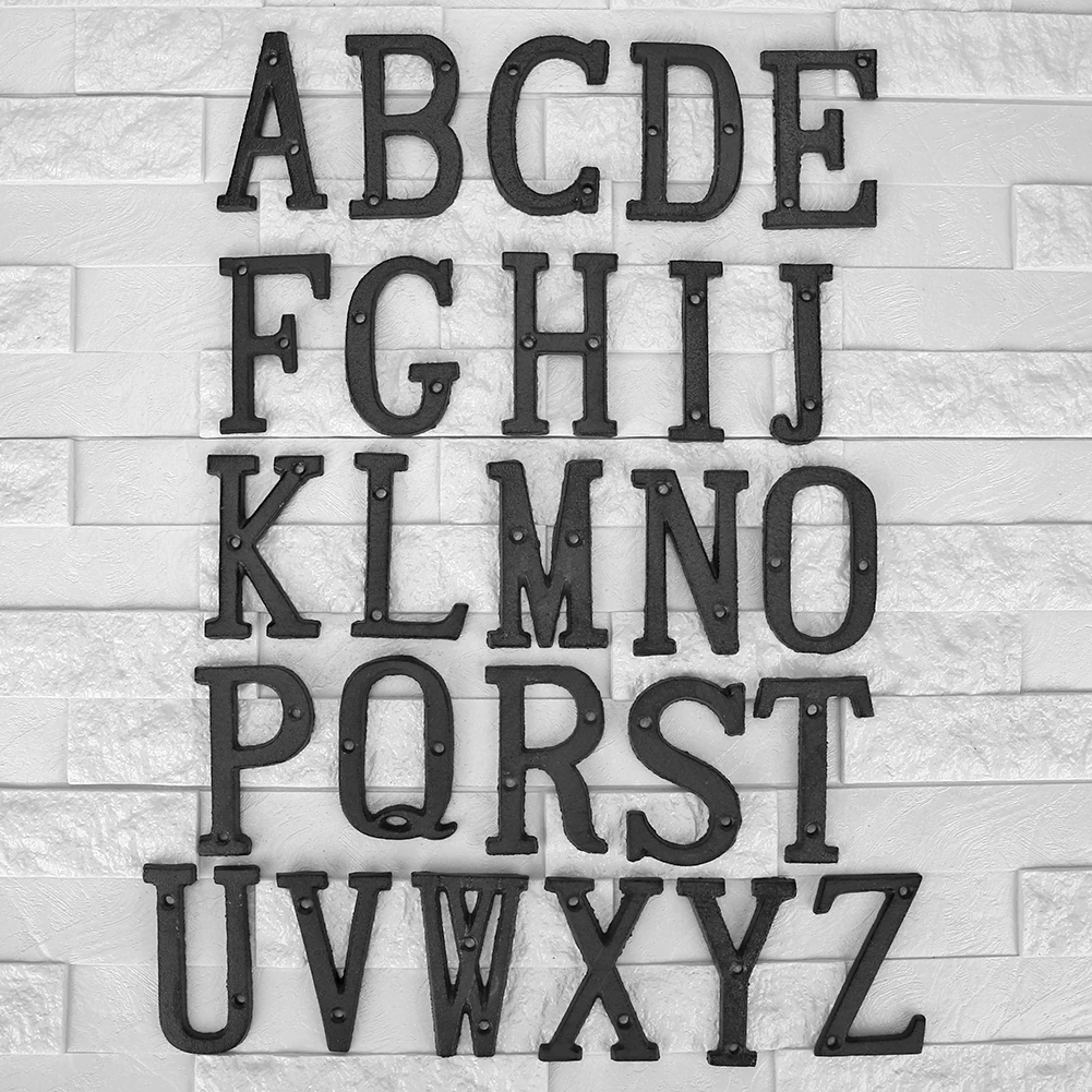 Metal Letters Alphabet Cast Iron Decoration House Sign Doorplate for Cafe Wall