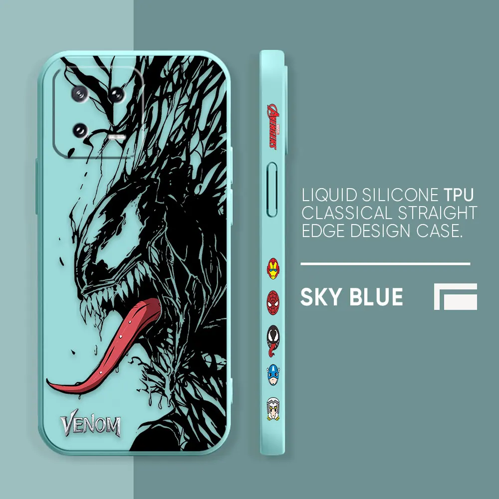 thumbnail image 1 of Funda de teléfono para Xiaomi POCO F3 F4 F5 M2 M3 M4 M5 X2 X3 X4 X5 GT Pro 4G 5G Capa Simple funda de silicona líquida Marvel Comics Venom, 1 of 5