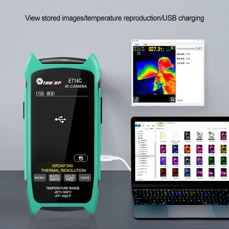 TOOLTOP ET14C Thermal Imaging Camera -20~550℃ 240x240 Pixels Macro Lens - Image 3