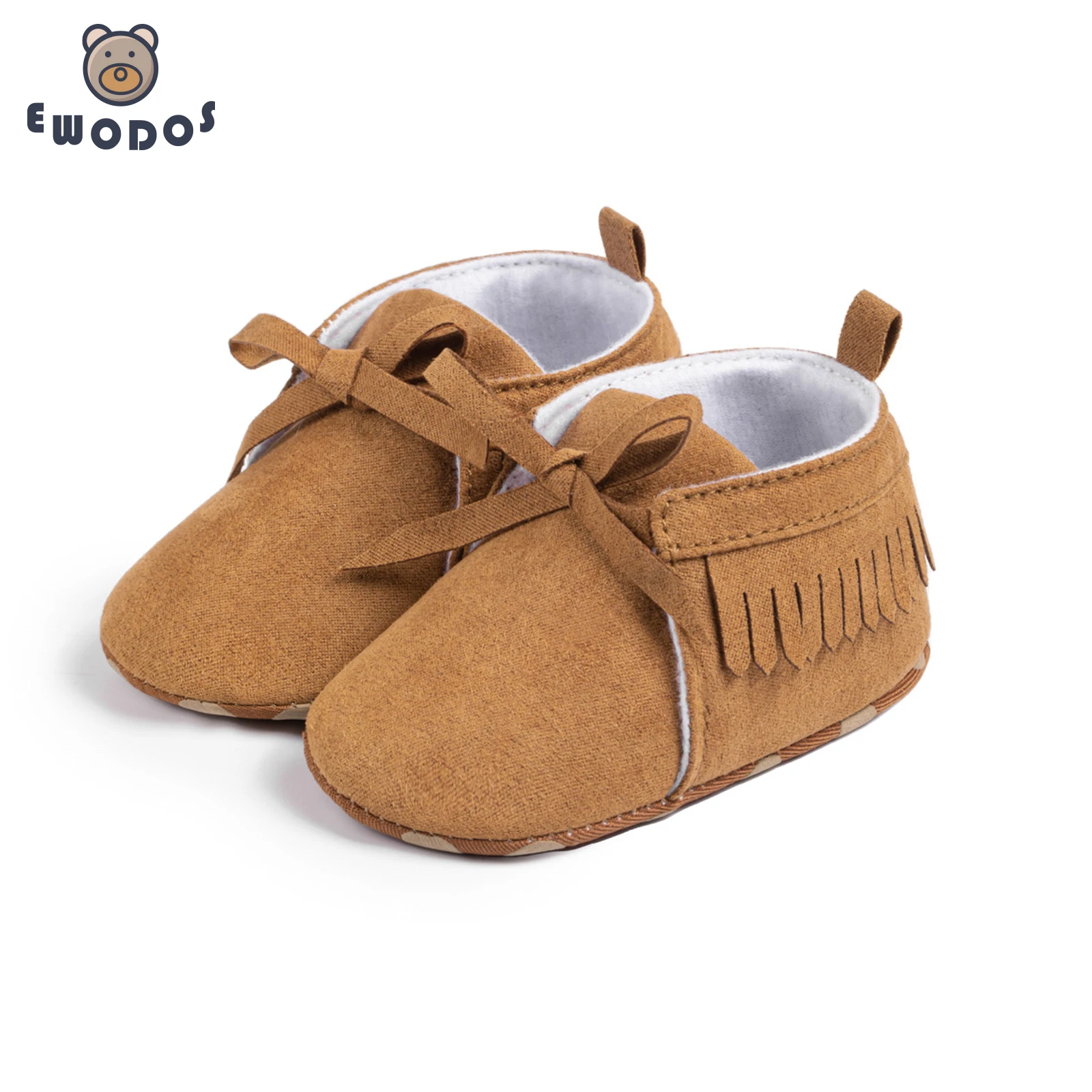 

EWODOS Toddler Baby Girls Casual Flats Shoes Infant Kids Tassels Soft Sole First Walker Crib Shoes for Festival Baby Shower