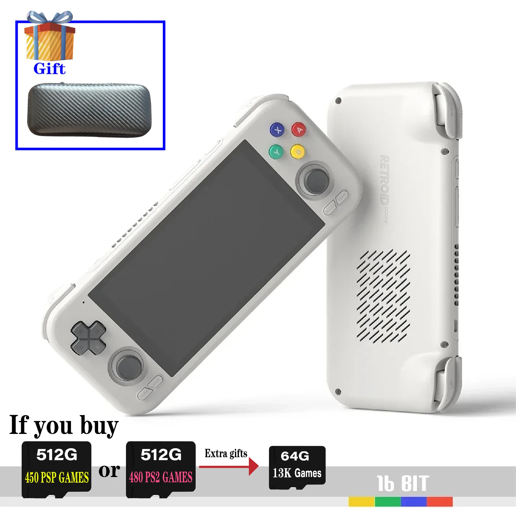 Retroid Pocket 4Pro RP4 Pro Handheld Game Console 8G+128G 4.7Inch 
