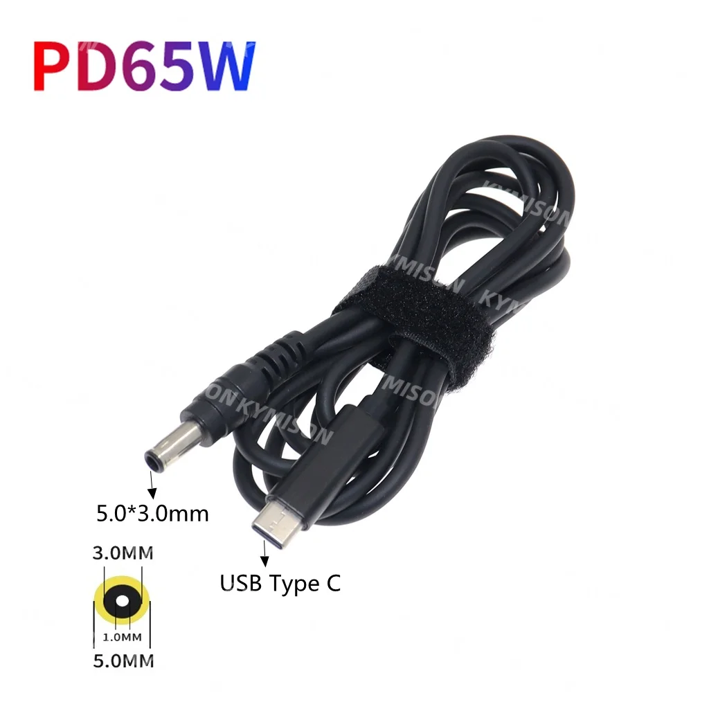 삼성 19V 3.16A 노트북 충전 어댑터 코드용 USB 타입 C PD-DC 충전 케이블 5.0x3.0mm - USB-C 전원 공급 케이블