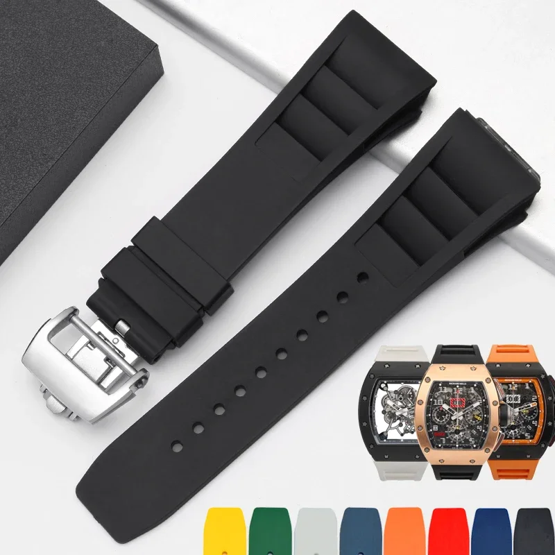 Vibrant Multicolor 25mm Rubber Watchband Replacement Strap