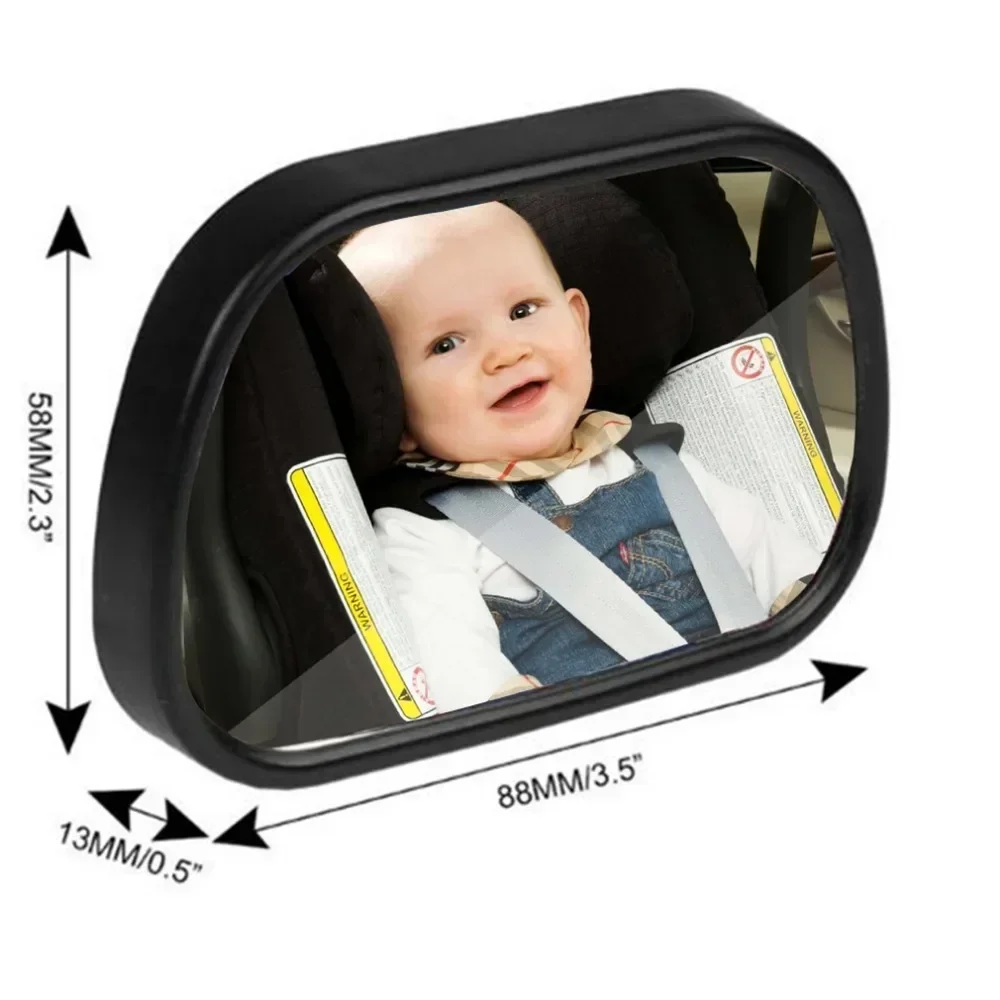 Verstellbarer 2-in-1-Sicherheits-Baby-Rückspiegel mit 360-Grad-Schwenkfunktion und bruchsicherem Glas.