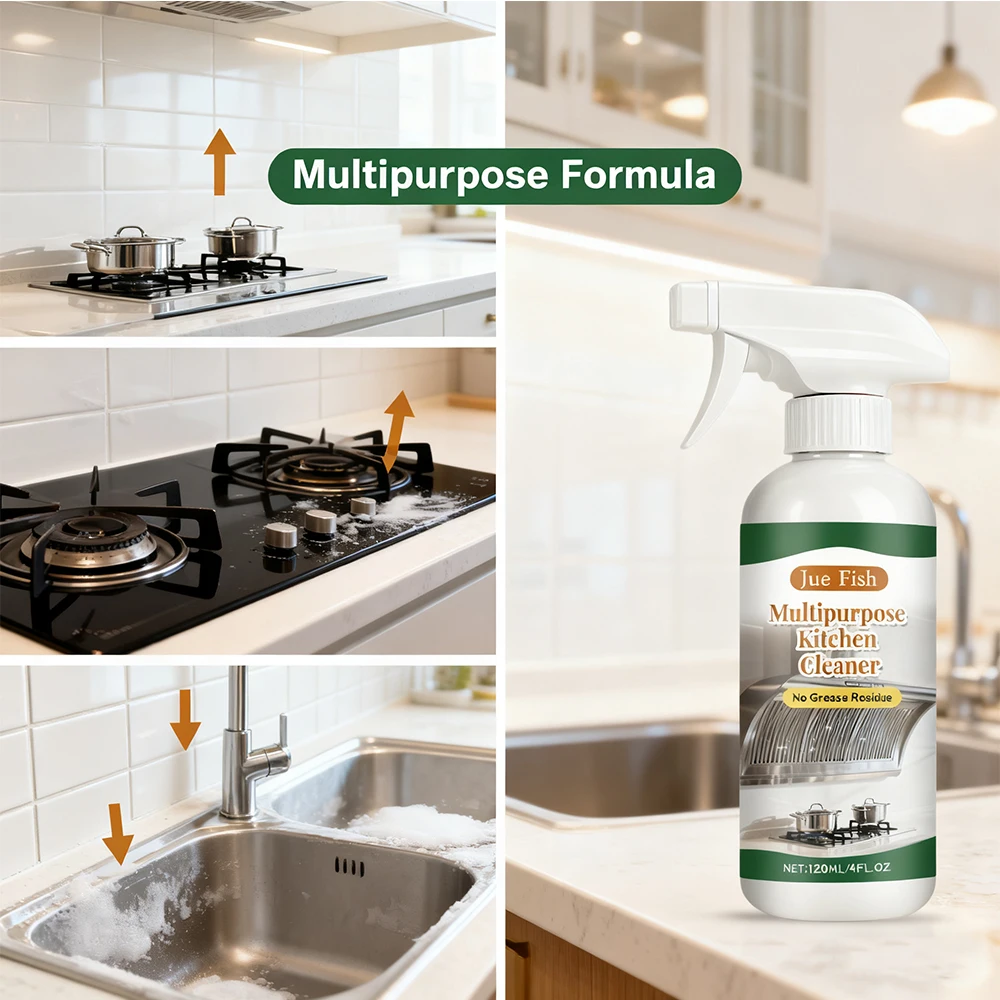 120ml Household Cleaning Spray Kitchen Oil Foam Cleaner Strong Oil Stain Degreaser Gentle Ingredients Household Grill Oven