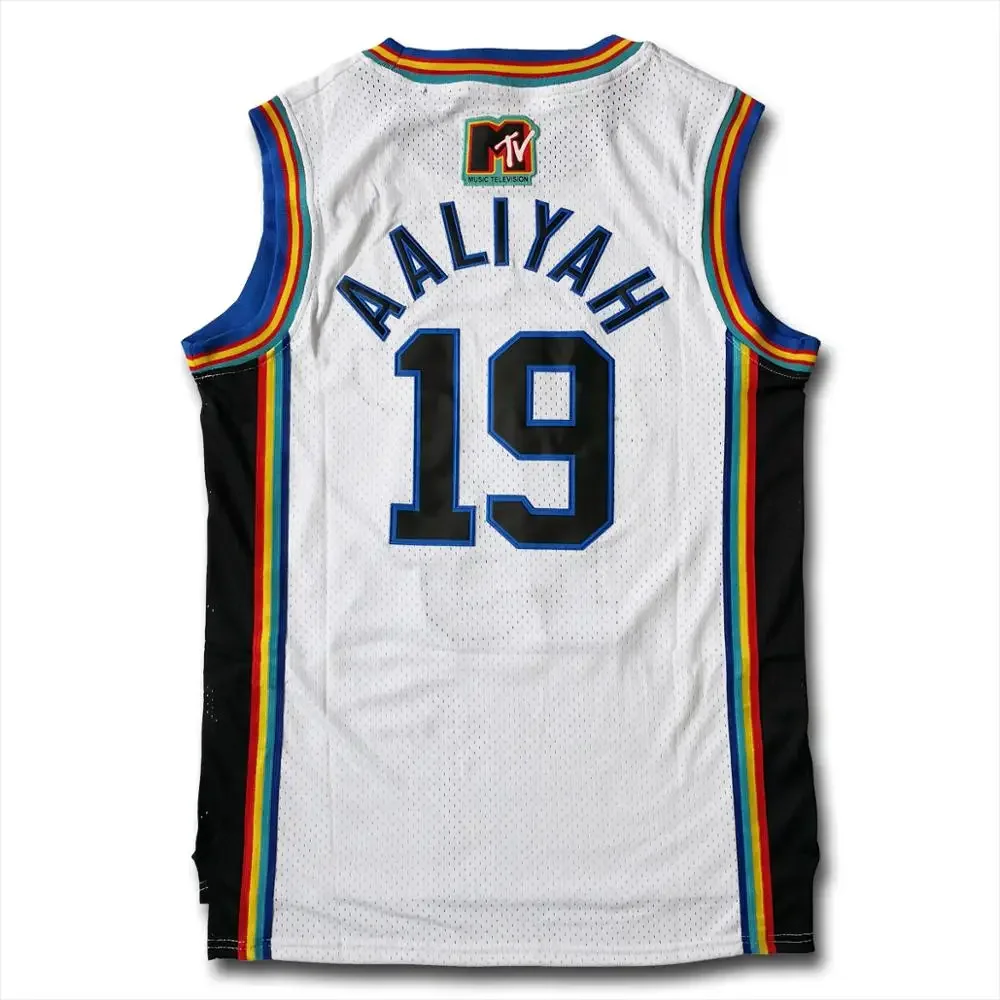 Aaliyah19# Brick Layers CAMBRIDGE 3 White Basketball Jersey Suit Clothes Halloween Cosplay Jersey Shirts Clothing