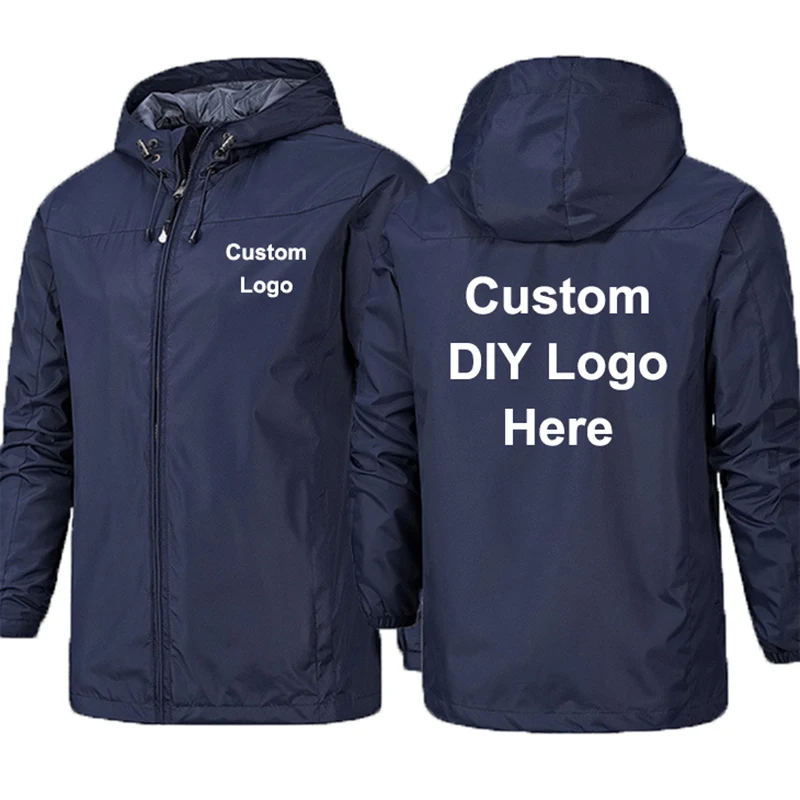 men's jacket Spring Autumn Custom Logo Design Men Jacket DIY Print Zipper Coat Windproof Waterproof Jacket Unisex Outdoor Jackets stone island jacket Jackets