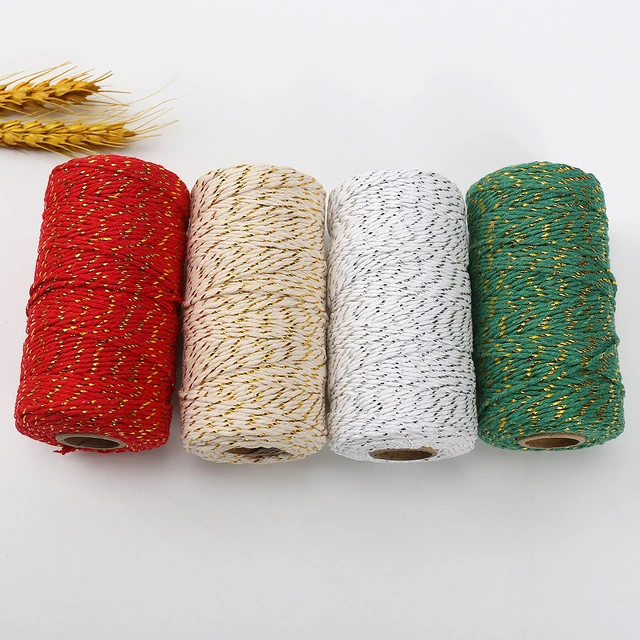 White Sparkle Twine with Gold or Silver thread or Pure White String