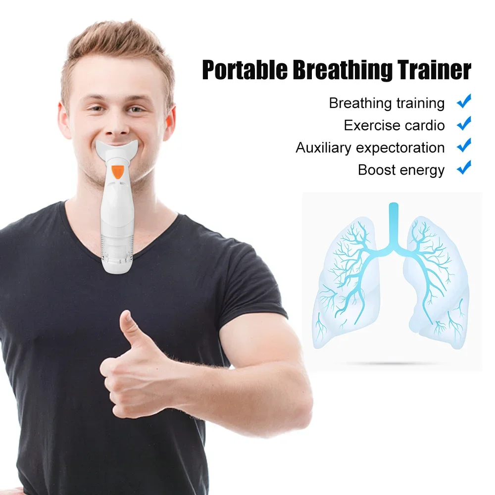 Allenatore di respirazione Esercitatore muscolare espiratorio per l'inspirazione dei polmoni Terapia respiratoria Pneumonia Allenamento per l'alito Attrezzatura senza farmaci - immagine 2