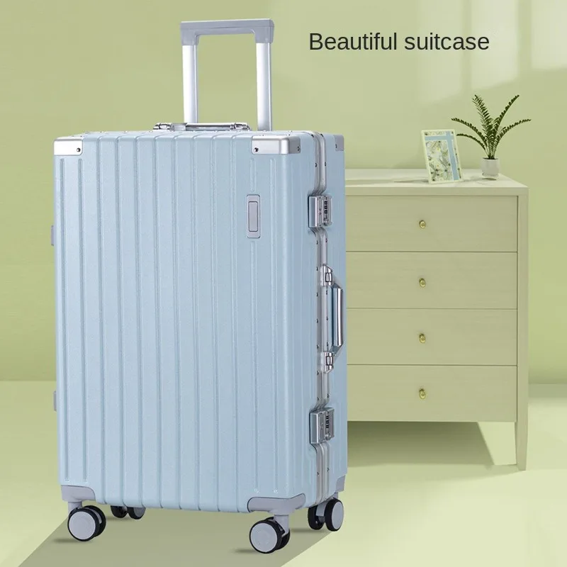 Luggage Aluminum Frame USB Cup Holder Suitcases on Wheels Female  Multi-function Large Capacity Travel Bag 28  Suitcase Male Bag - AliExpress