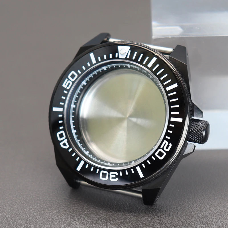 

Mens Watch Case Modified Seiko Samurai For NH34 NH35 NH36 NH38 Movement 28.5mm Dial Ceramic Bezel Sapphire Crystal Glass Parts