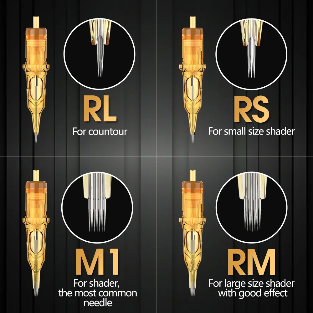 Tattoo needles 20pcs 0.25mm 0.3mm 0.35mm Round Liner Shader Magnum Tattoo Needles 1RL 3RL 5RL 7rm 9rm
