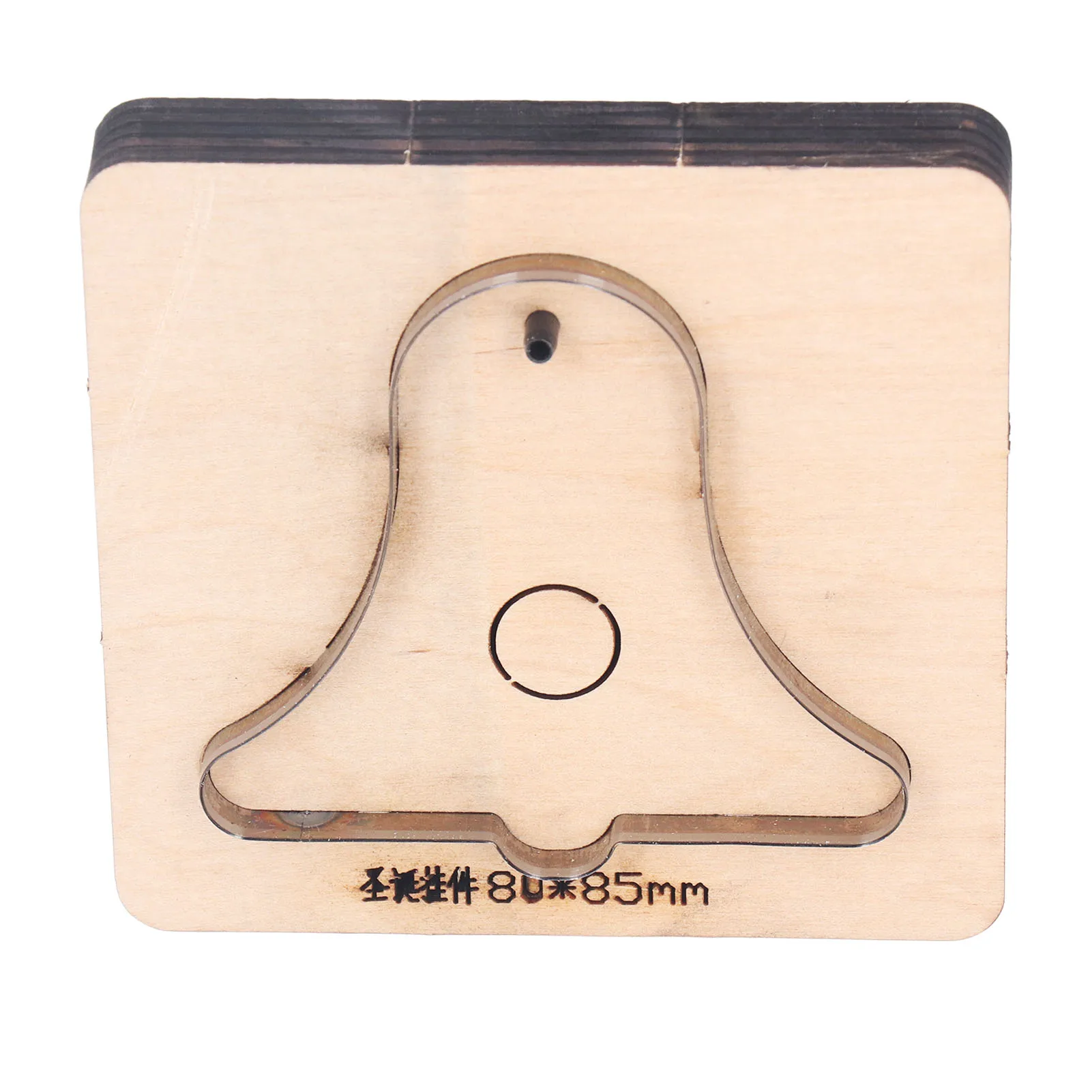 

Sturdy Leather Cutting Die Bell Pendant with Hole Pattern Alloy Wood Leather Punching Mold for Crafts DIY