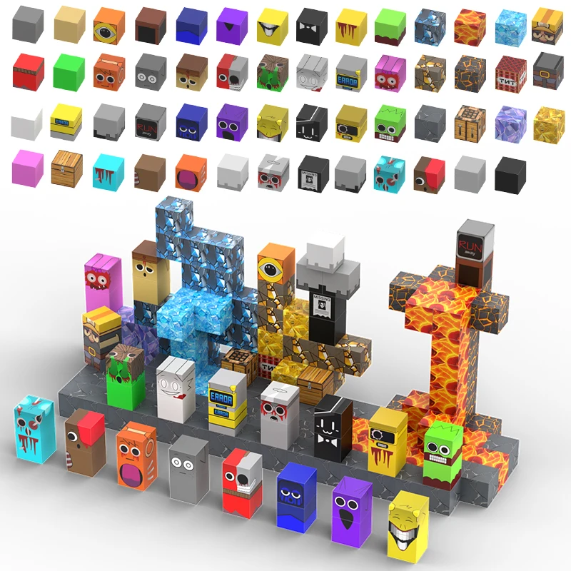 Incrediboxs Sprunki Magnetic Blocks Sprunki Figures Magnet World Frozen Edition STEM Sensory Toys for Toddler Kids Birthday Gift