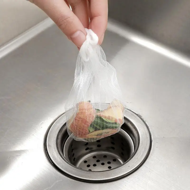 Kitchen Sink Filter 100pcs Disposable Kitchen Sink Filters Sewer Drain Anti-blocking Garbage Bag Pool Leak Mesh Bag Mesh Strainer Sink Garbage Net