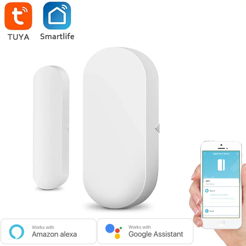 Home Zigbee Window Anti-demolition Sensor Graffiti Wifi Intelligent Door Magnetic Anti-theft Alarm App Push Remote Monitoring smart home wifi door window open close sensor alarm for home security tuya app mobile remote monitoring anti theft