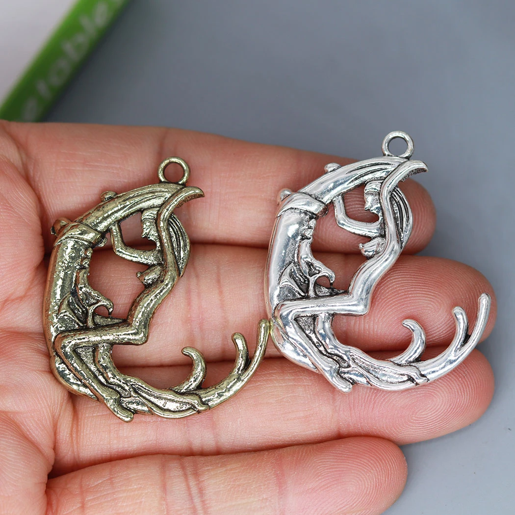 3Pcs/lot Moon Goddess Charm Pendant For DIY Necklace Handmade Jewelry