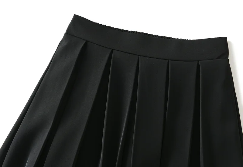 blue skirt 2022 Women High Waist Summer A-Line Skirt Solid Color Women Boho White Pleated Skirt Femme Faldas Jupe Saia black pencil skirt