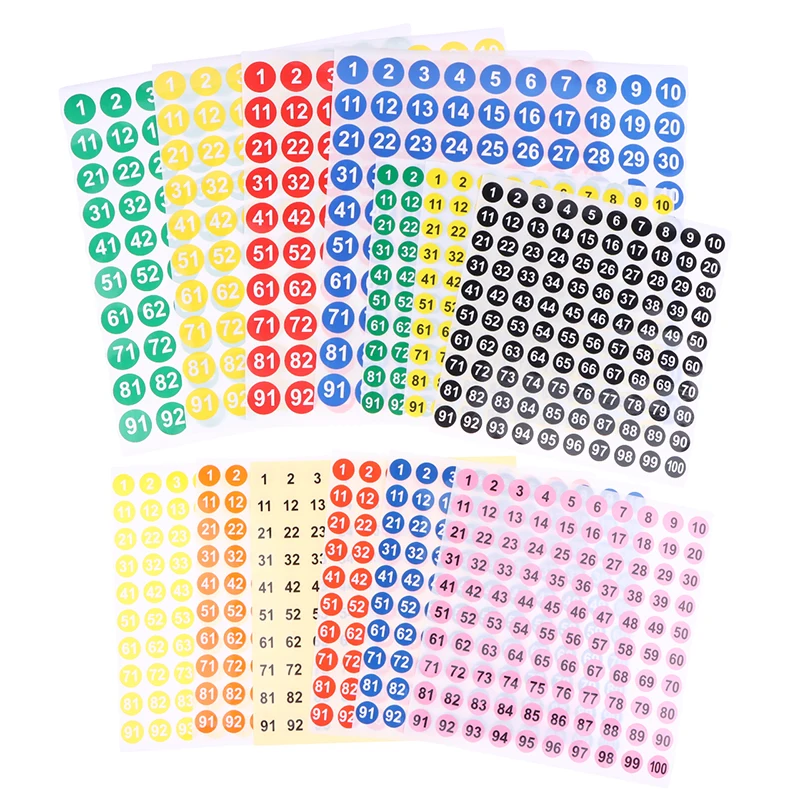 5 Sheets Number Stickers 1-100 Label Number Sticker For Diy Craft Nail Polish Glue Bottle Scrapbooking Diary Stationery