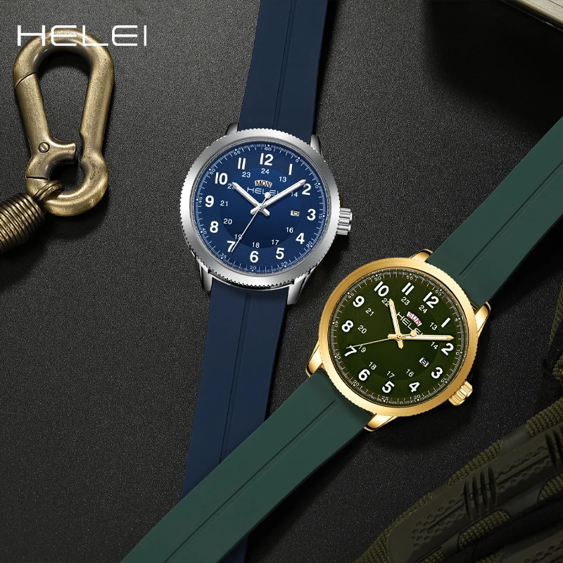 HELEI men's watches digital dial fashion quartz wristwatch men's wristwatches watches men's authentic watches gift for men
