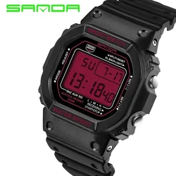Unisex Sports Multifunction Waterproof Digital Watch with Alarm (Ms red)
