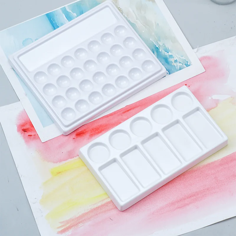 Watercolor Palette with Lid with Mixing Area for Acrylic & Oil Paints Tray