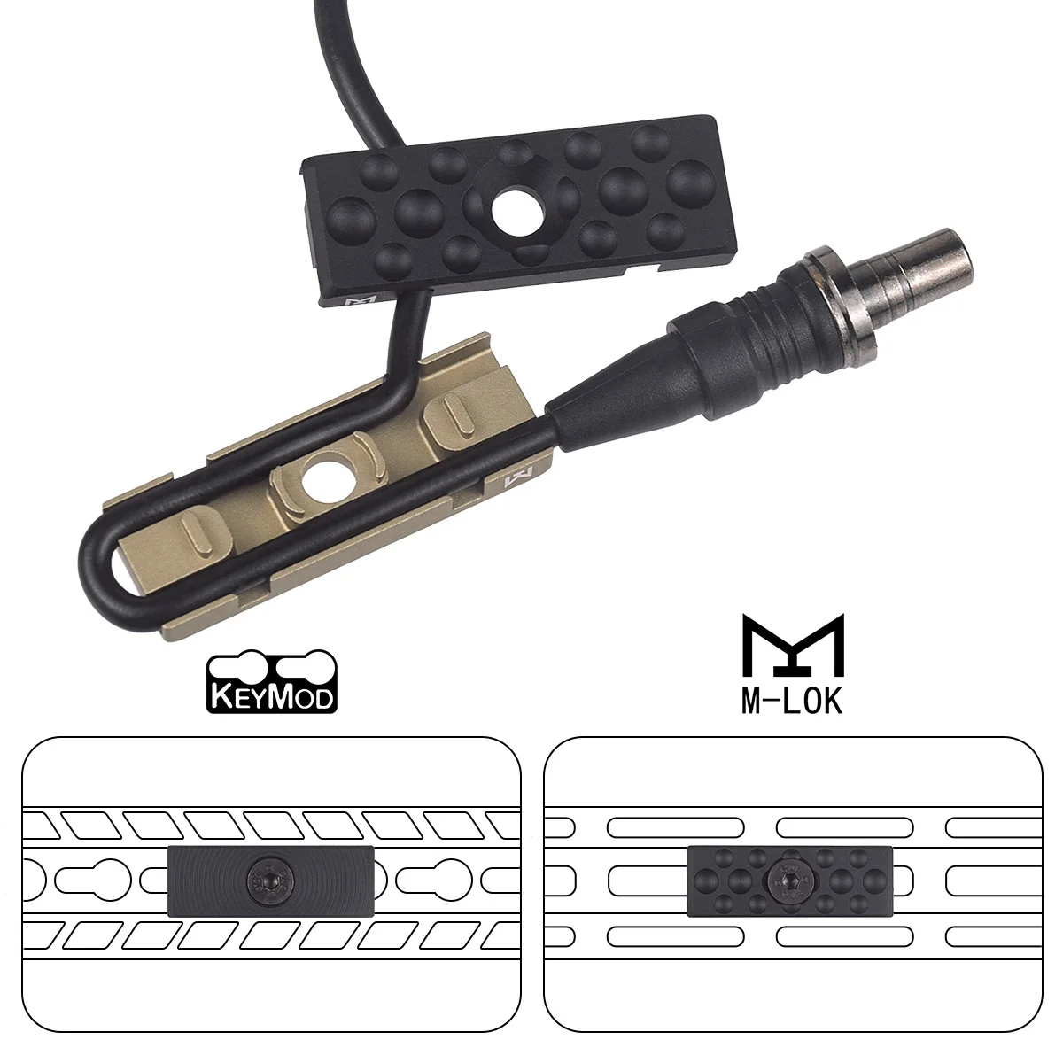 3PCS M LOK Switch M300 M600 PEQ Weapons Light Cable Management New Aluminum Cable Clip Wire Guide System For 20mm Picatinny Rail