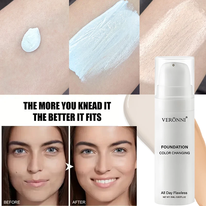 Liquid Foundation Moisturizing Oil-controlling Color-Changing Foundation Lightweight Liquid Matte Long Lasting Finish for a Flawless Finish Makeup