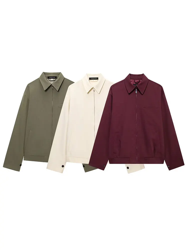 HH Autumn Women Fashion Zipper Bomber Jackets Long Sleeve Turndown Collar Coat High Street Lady Solid Casual Outwear Tops